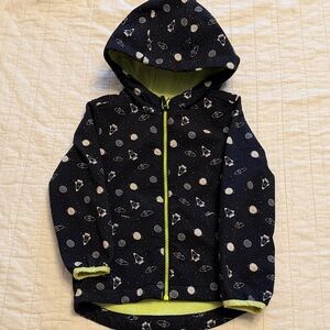 Cat & Jack Black and Green Space Raincoat